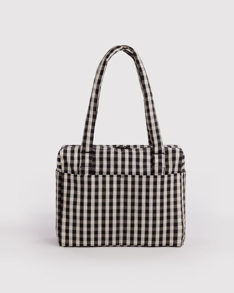 BAGGU Wholesale Cloud Bags Small Cloud Carry-On - Black and Cream Gingham