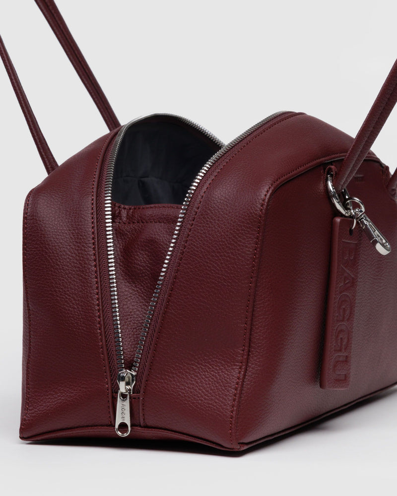 BAGGU Wholesale  Recycled Leather Bowler Bag - Mahogany