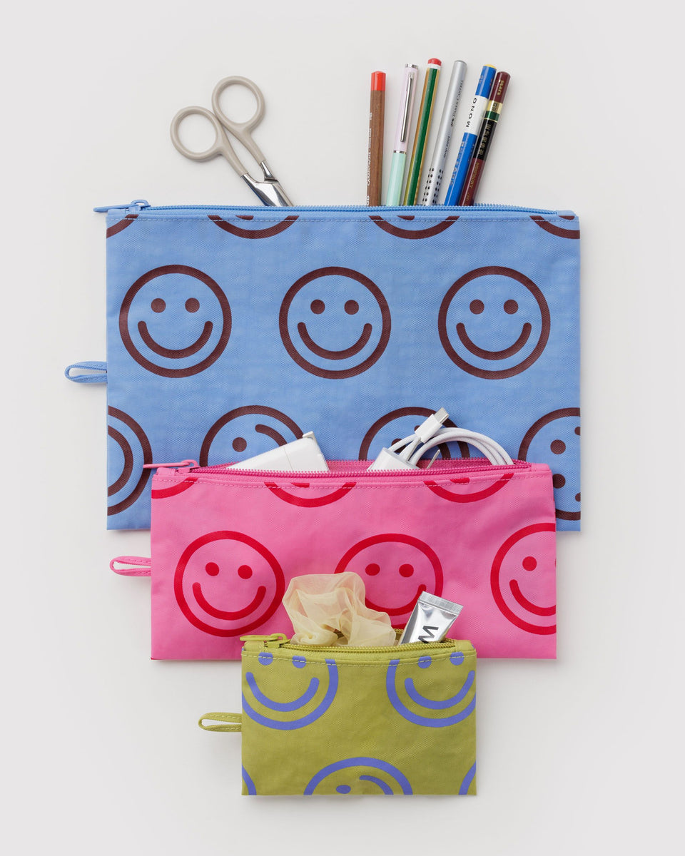 BAGGU Wholesale Pouches Flat Pouch Set - Pop Happy Mix