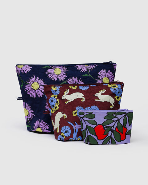 BAGGU Wholesale Travel Go Pouch Set - Kaleidoscope Mix