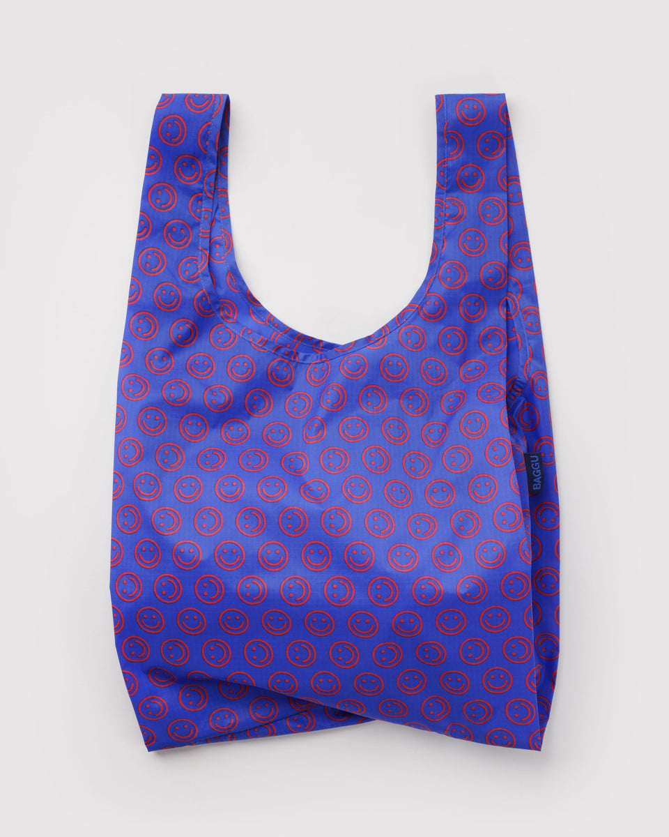 BAGGU Wholesale Recycled Ripstop Nylon Standard Baggu - Mini Cobalt Happy