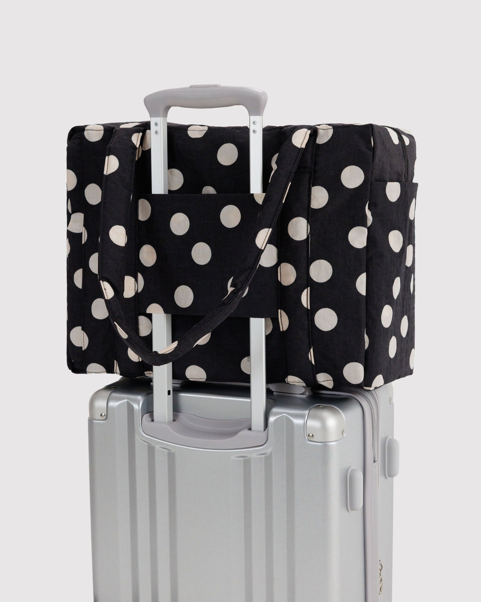 BAGGU Wholesale Cloud Bags Small Cloud Carry-On - Black and Cream Polka Dot