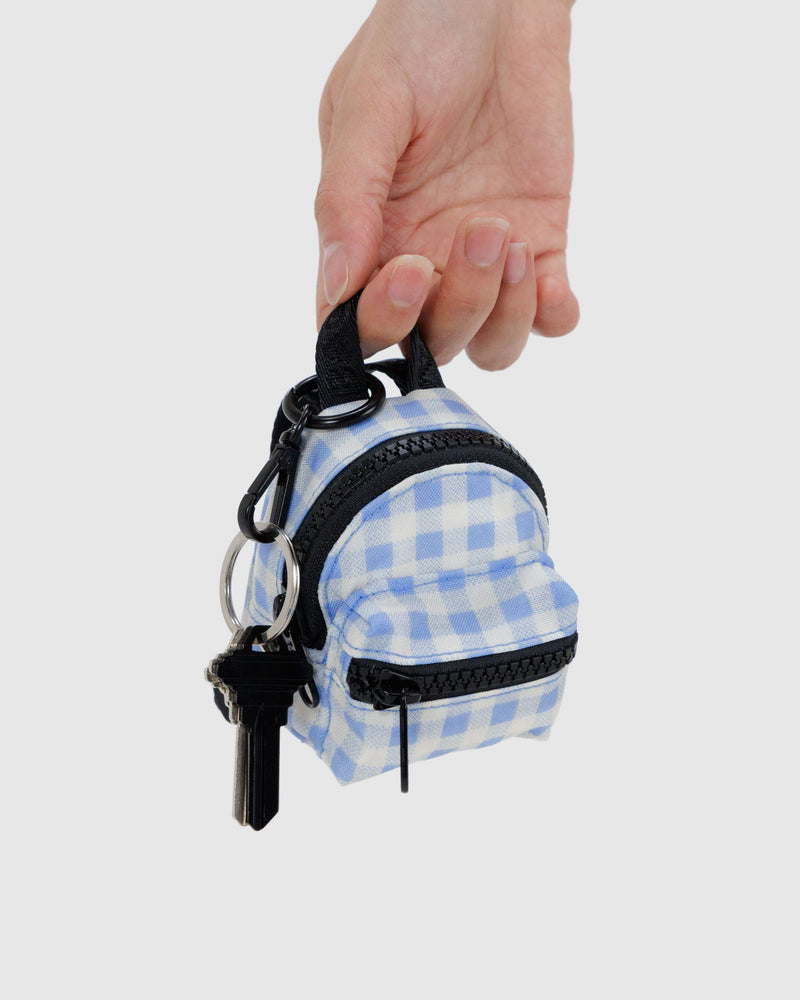 BAGGU Wholesale  Backpack Charm - Light Blue Gingham