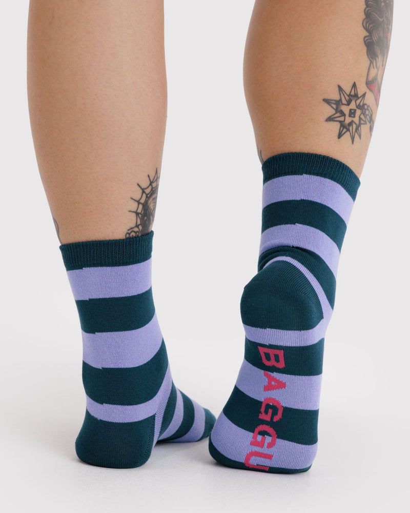 BAGGU Wholesale  Crew Sock - Malachite Stripe