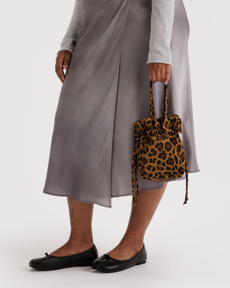 BAGGU Wholesale  Nylon Drawstring Bag - Leopard