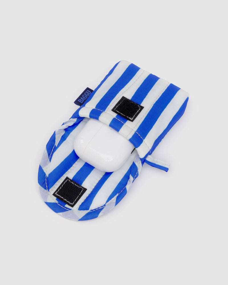 BAGGU Wholesale Shop All Puffy Earbuds Case - Blue Painted Stripe