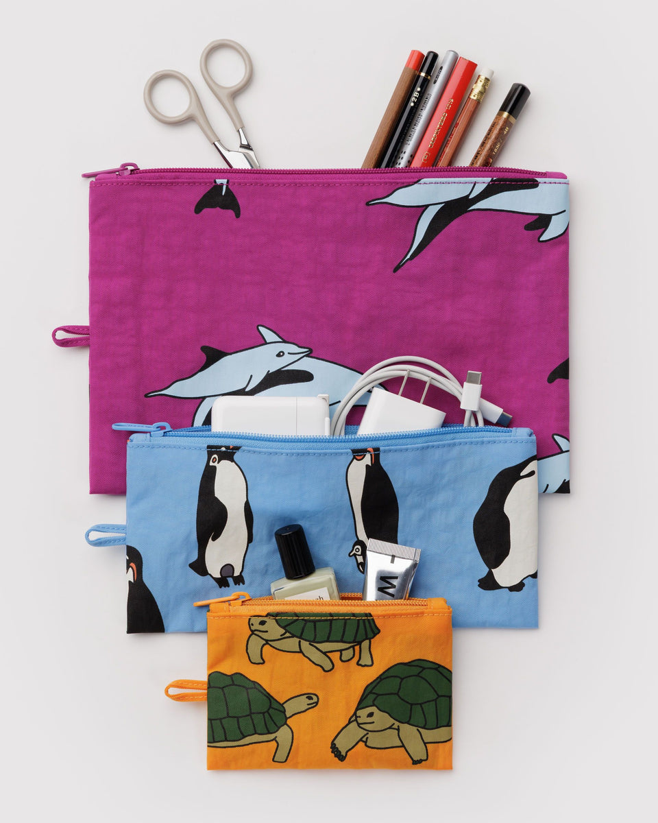 BAGGU Wholesale Pouches Flat Pouch Set - Vacation Animals