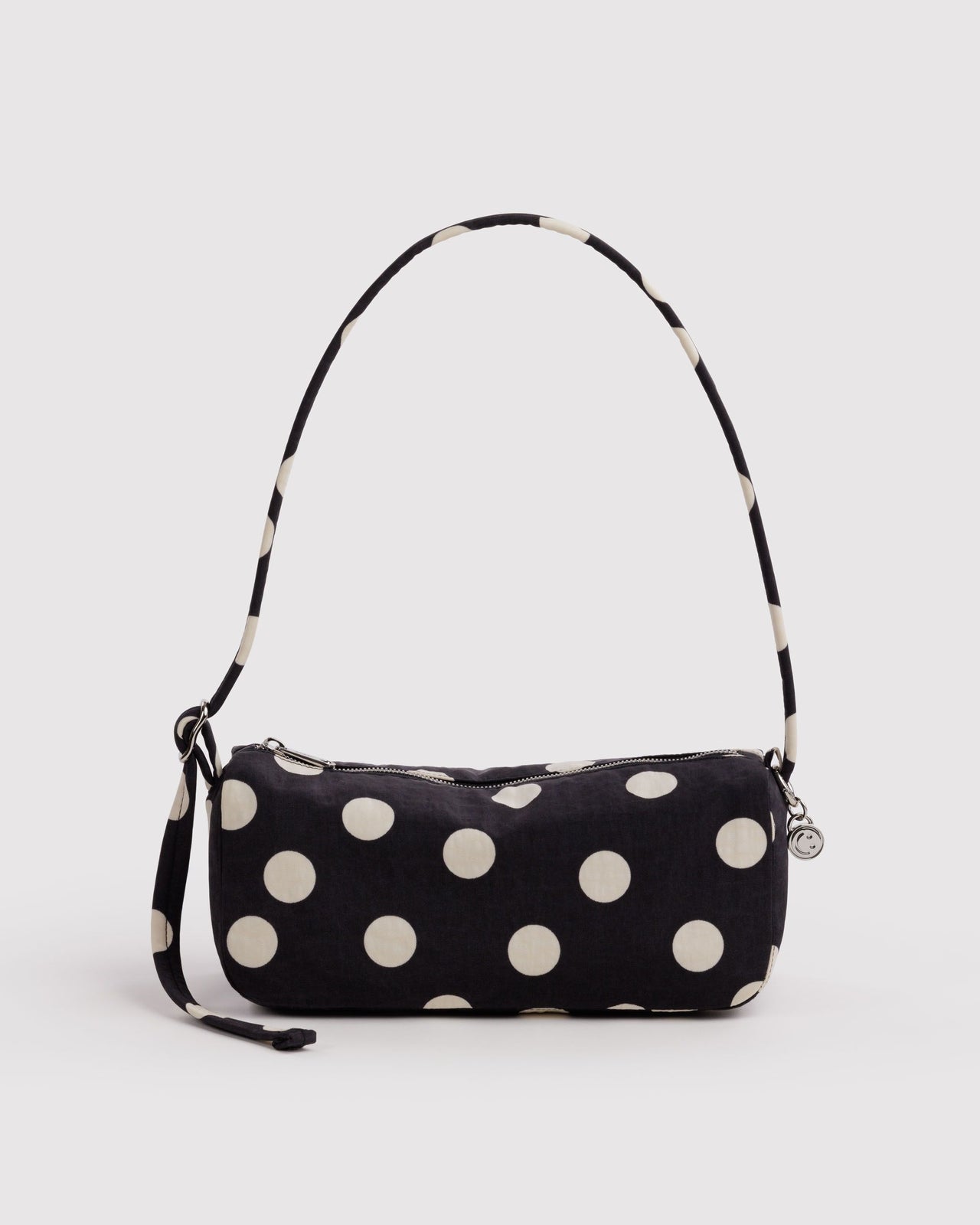 Nylon Loaf Bag - Black and Cream Polka Dot