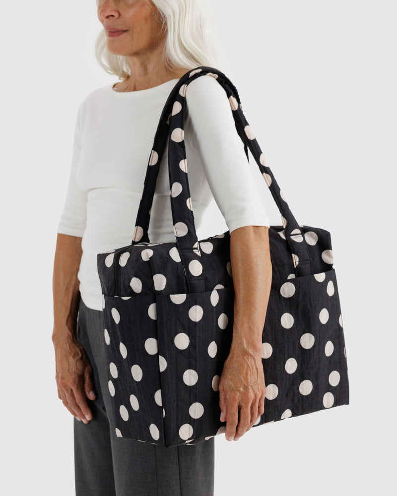 BAGGU Wholesale  Small Cloud Carry-On - Black and Cream Polka Dot