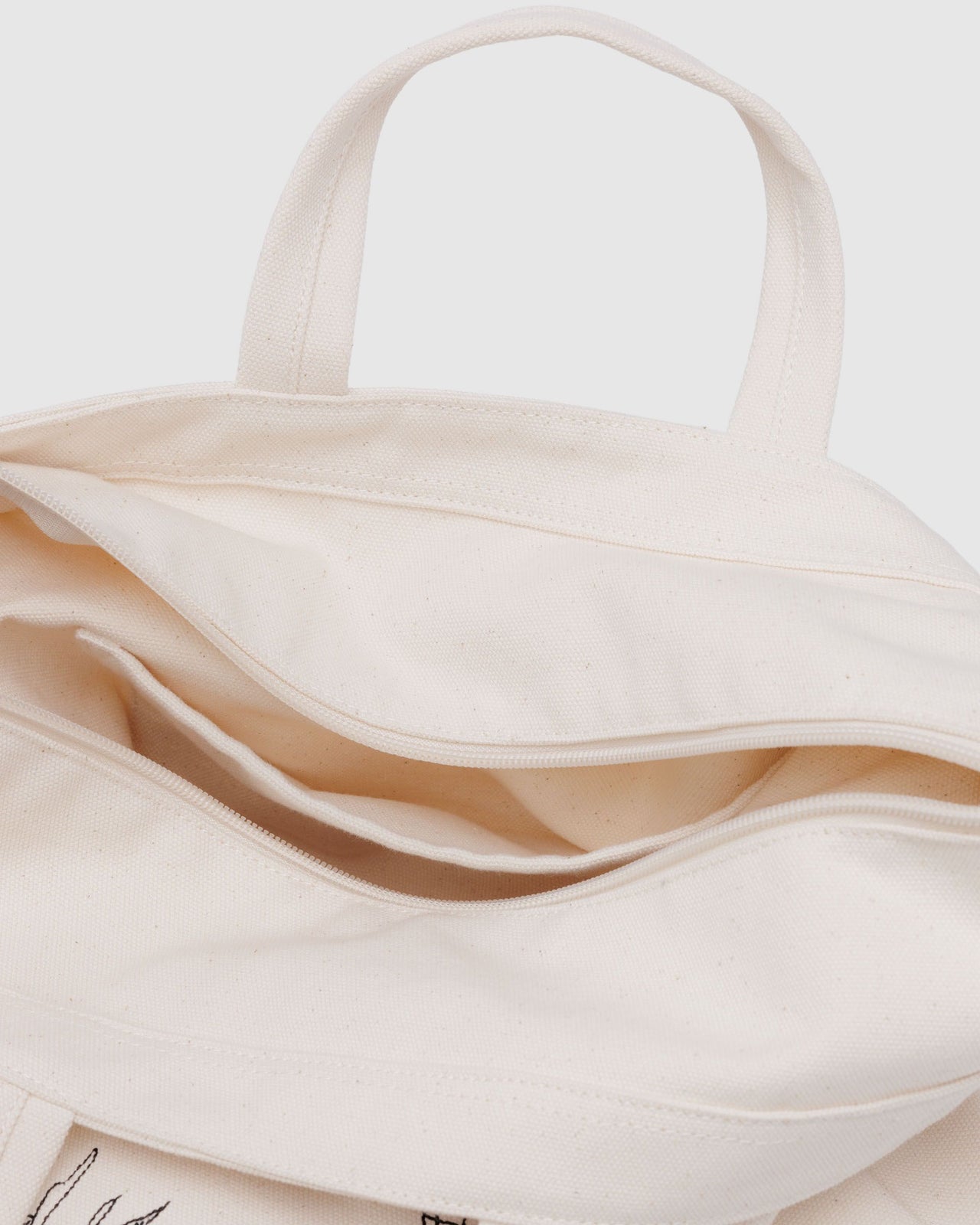 Horizontal Zip Duck Bag - Embroidered Shells