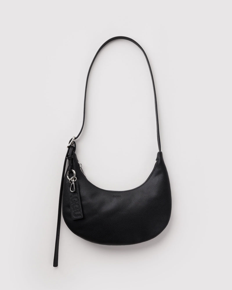 BAGGU Wholesale  Small Recycled Leather Flat Crescent - Black