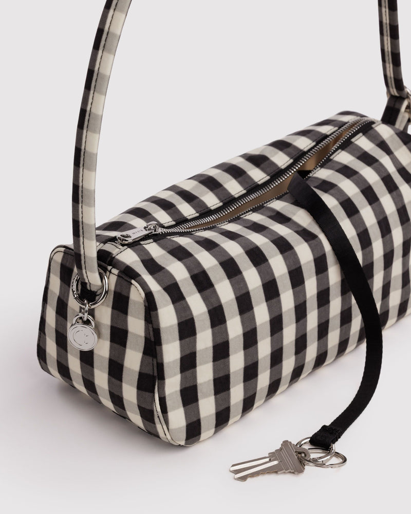 BAGGU Wholesale  Nylon Loaf Bag - Black and Cream Gingham