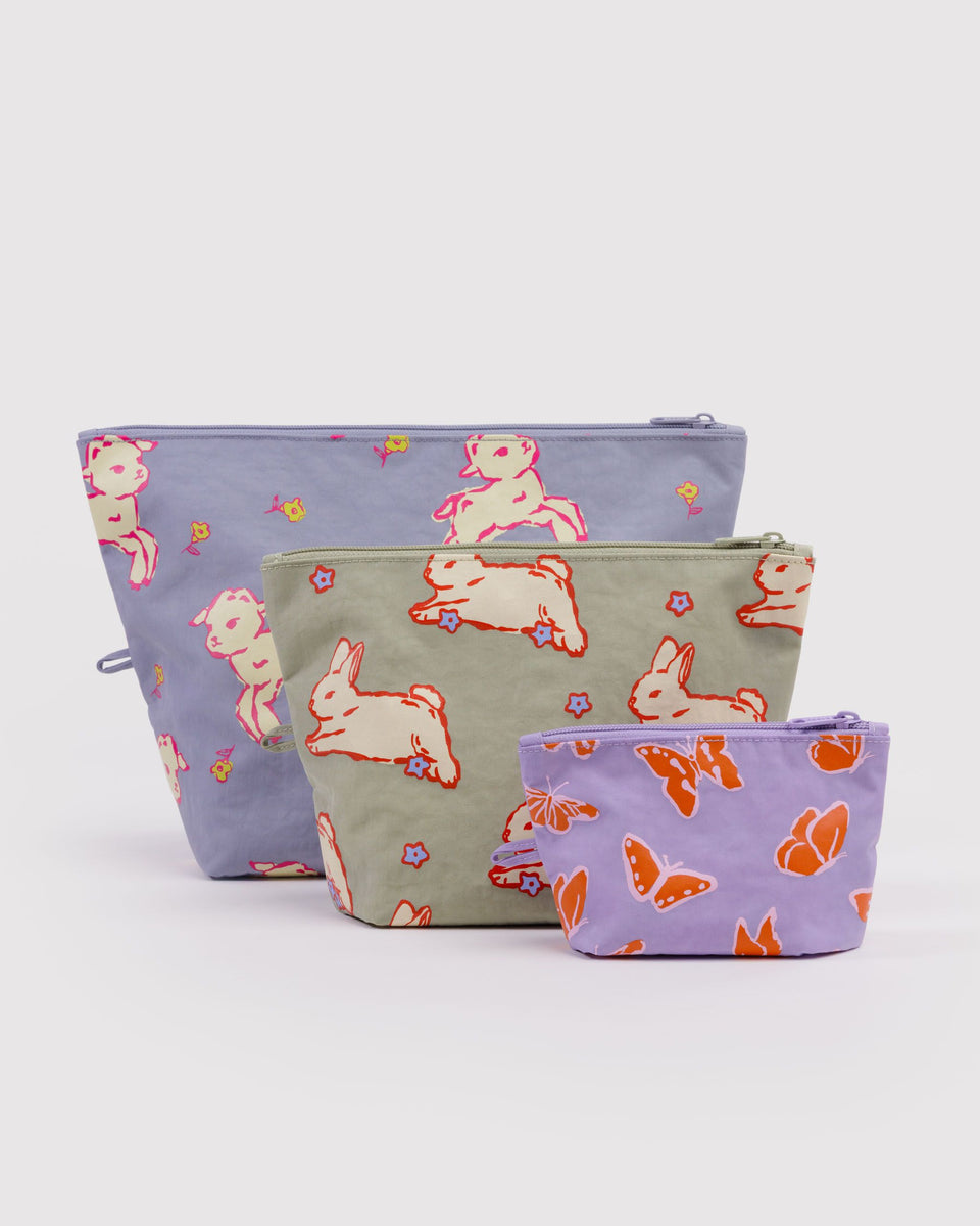 BAGGU Wholesale Pouches Go Pouch Set - Spring Animals
