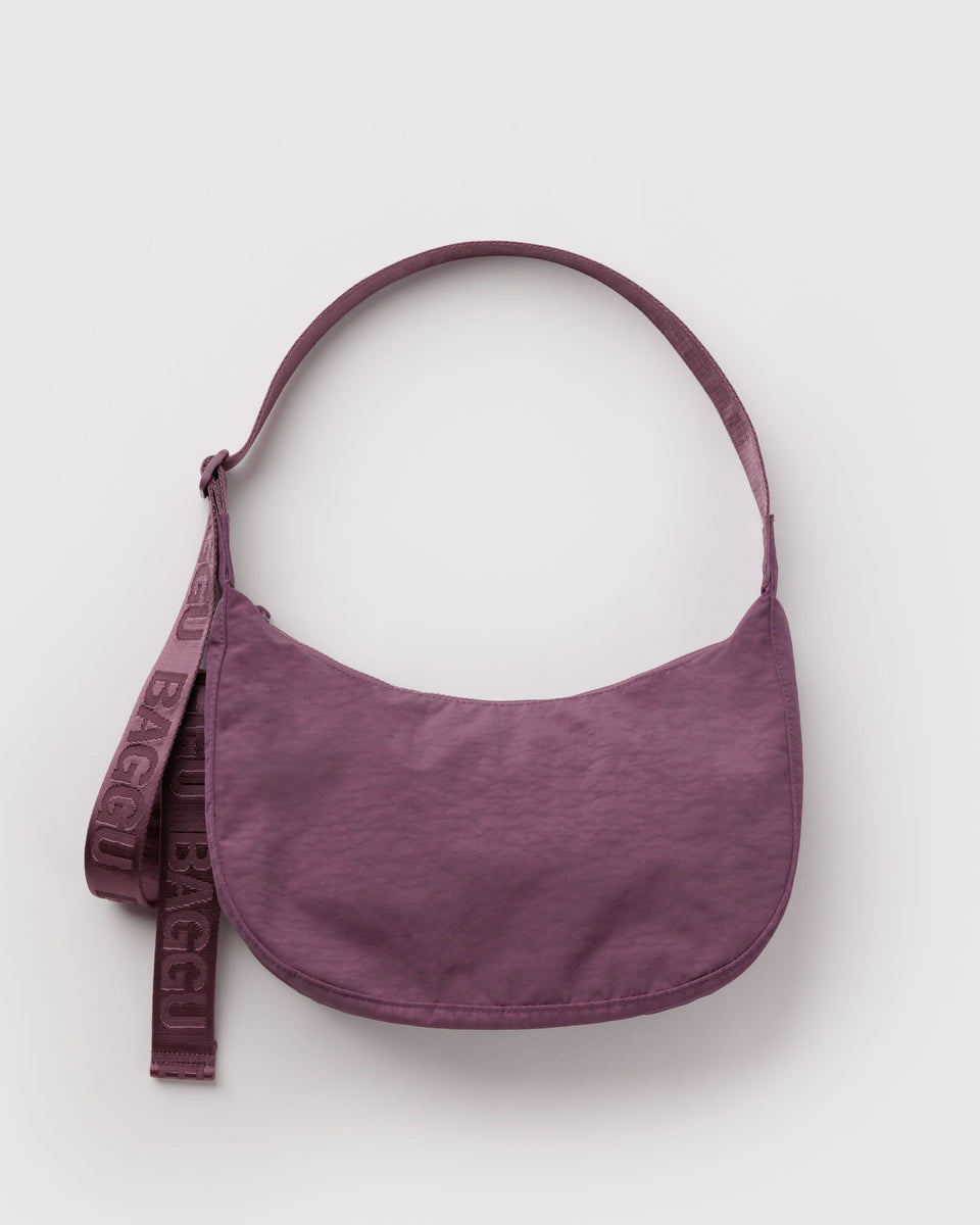 BAGGU Wholesale Cross Body Medium Nylon Crescent Bag - Wild Plum