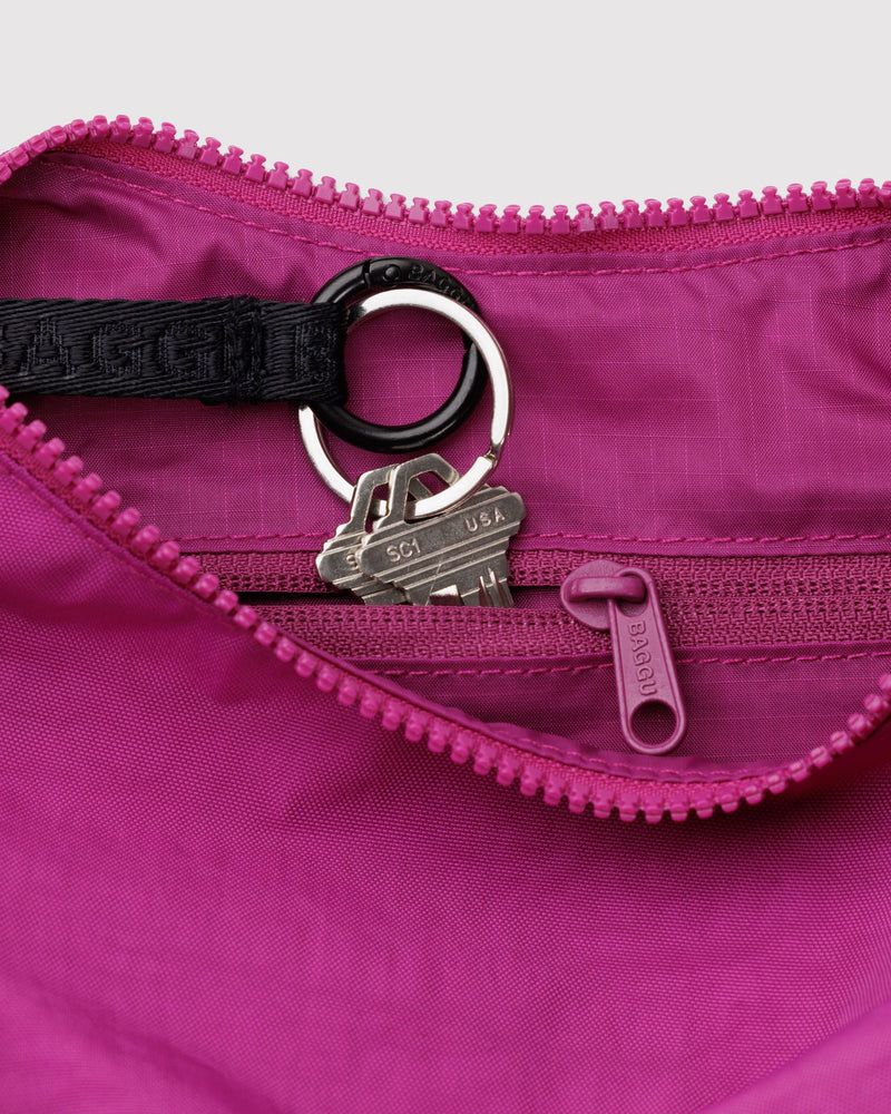BAGGU Wholesale  Small Nylon Crescent Bag - Deep Fuchsia