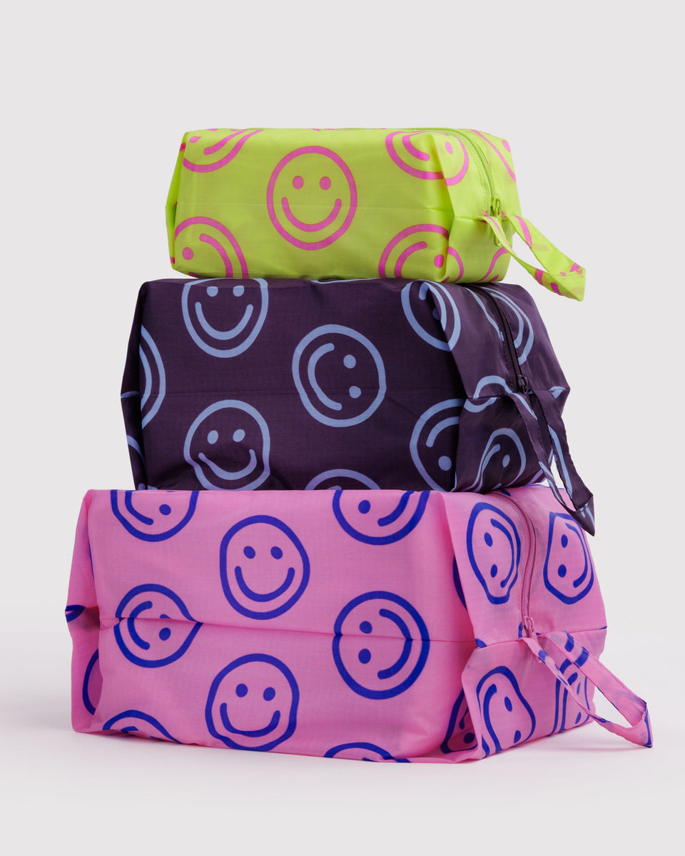 BAGGU Wholesale Nylon Pouches 3D Zip Set - Bright Happy Mix