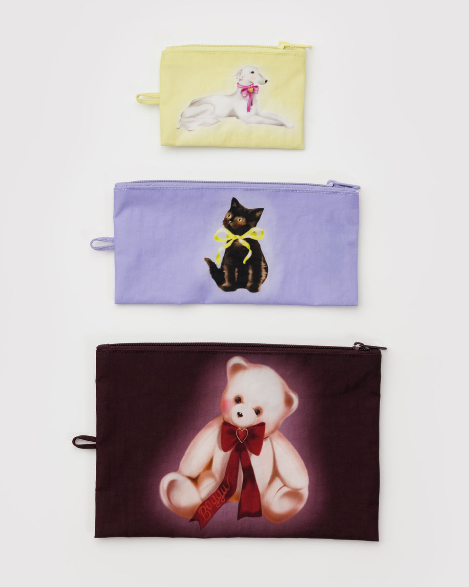 BAGGU Wholesale Pouches Flat Pouch Set - Fancy Animals