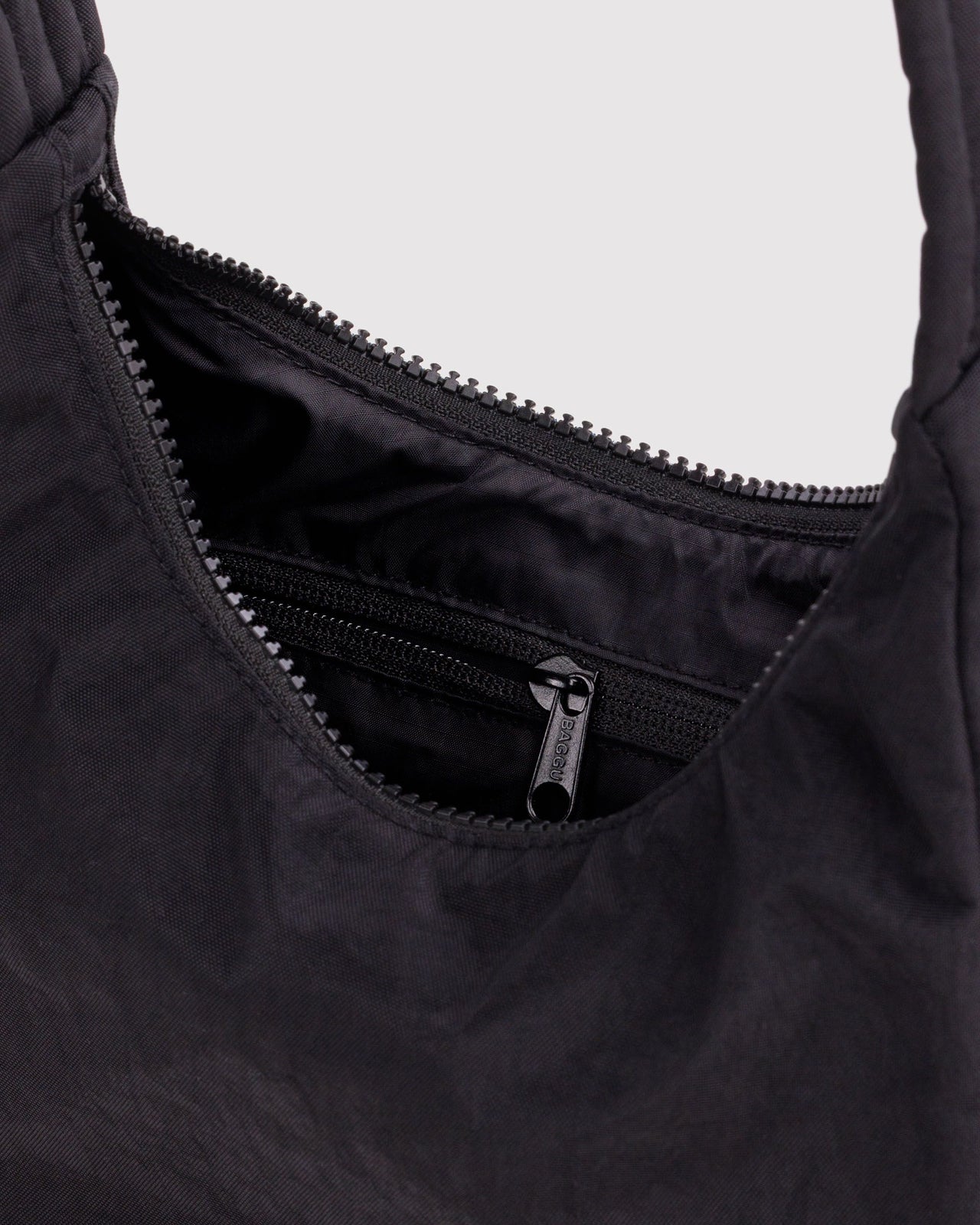 Mini Nylon Shoulder Bag - Black