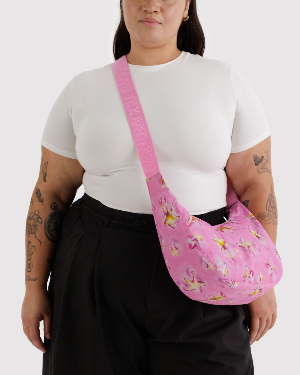 BAGGU Wholesale Cross Body Medium Nylon Crescent Bag - Dancing Star