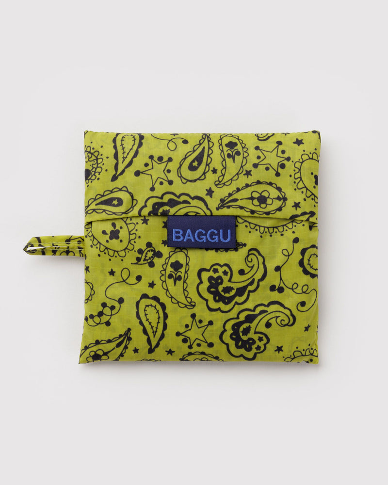 BAGGU Wholesale Recycled Ripstop Nylon Standard Baggu - Chartreuse Paisley