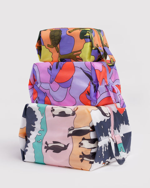 BAGGU Wholesale Travel 3D Zip Set - Vacation Animals