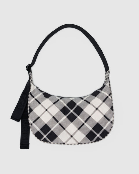 BAGGU Wholesale Shop All Medium Nylon Crescent Bag - Mixed Plaid