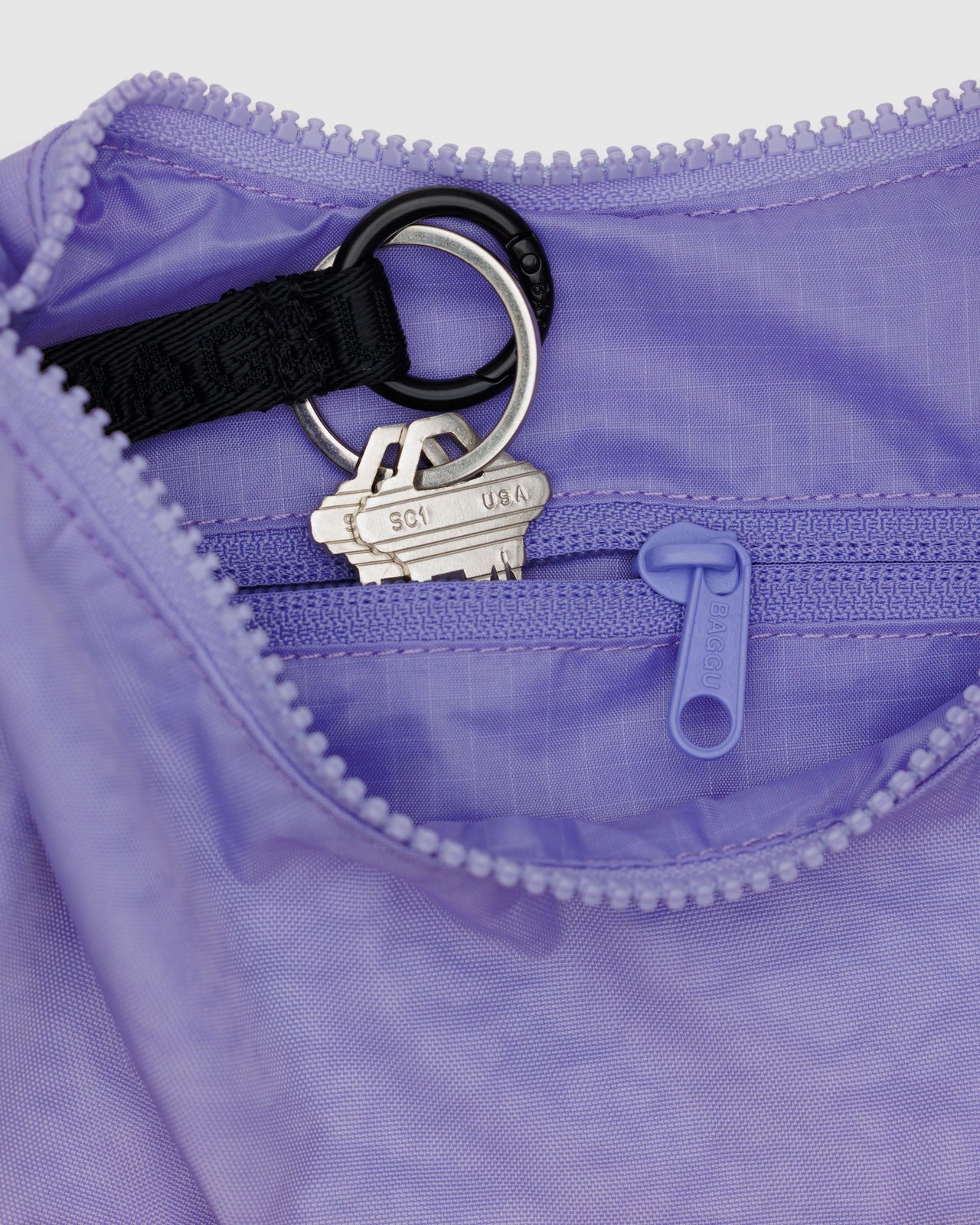 Small Nylon Crescent Bag - Wisteria