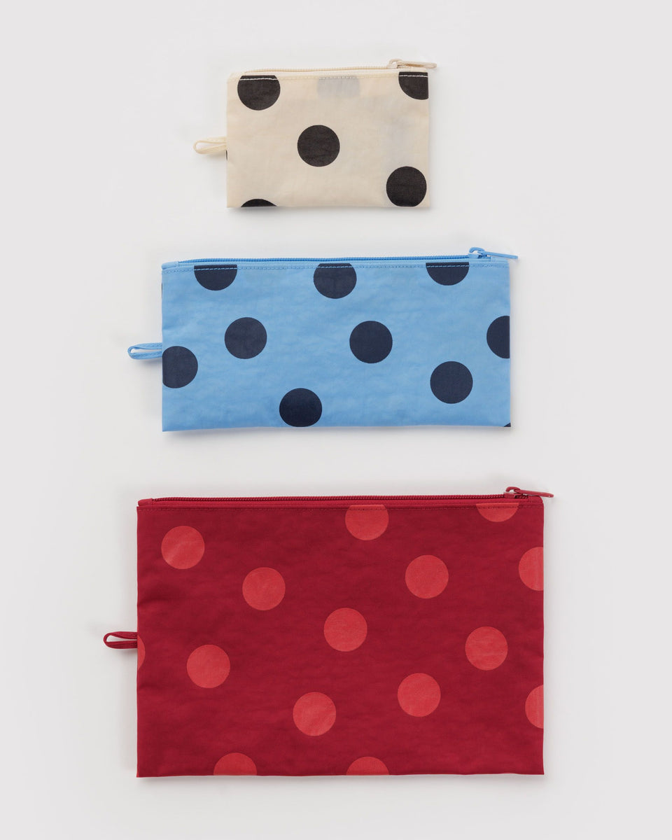 BAGGU Wholesale Pouches Flat Pouch Set - Polka Dot Mix
