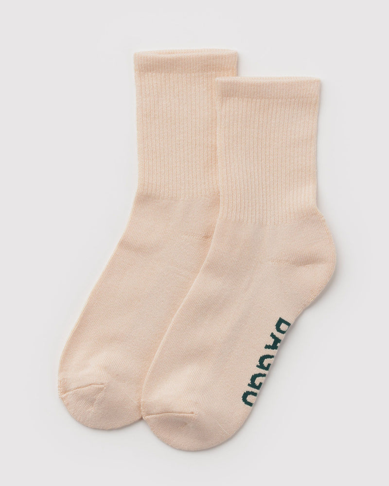 BAGGU Wholesale  Ribbed Sock - Ecru
