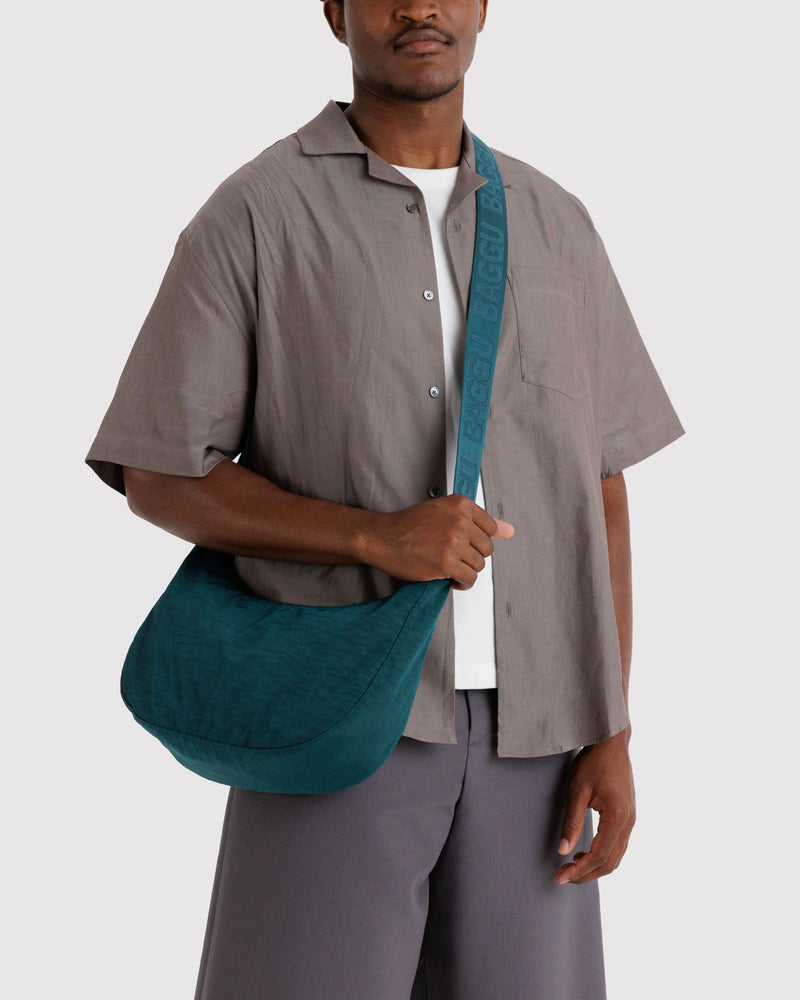 BAGGU Wholesale Cross Body Medium Nylon Crescent Bag - Deep Sea