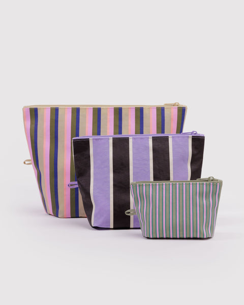 BAGGU Wholesale Shop All Go Pouch Set - Candy Shop Stripes