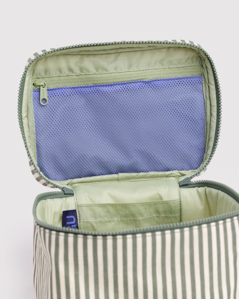 BAGGU Wholesale  Large Cosmetic Case - Sage Stripe