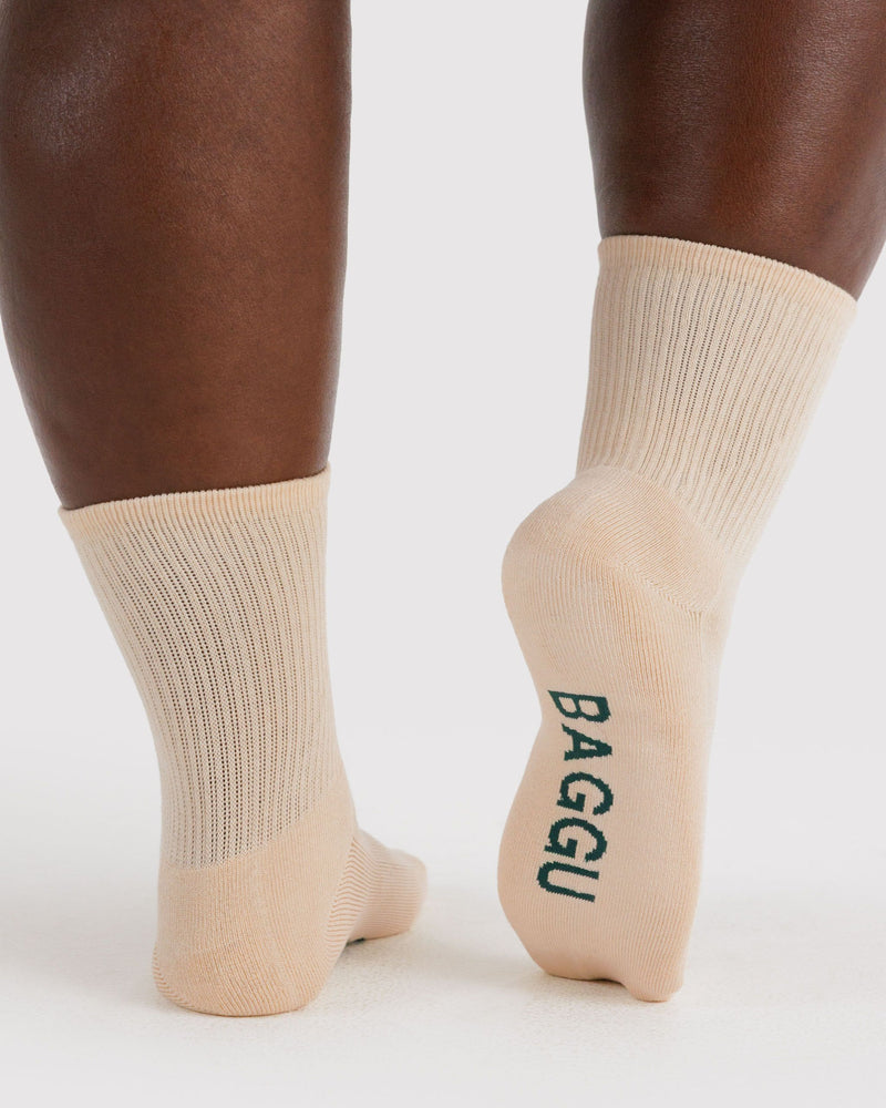 BAGGU Wholesale  Ribbed Sock - Ecru