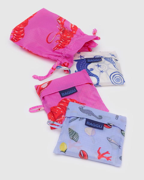 BAGGU Wholesale Reusable Bags Standard Baggu Set of 3 - Sea Creatures