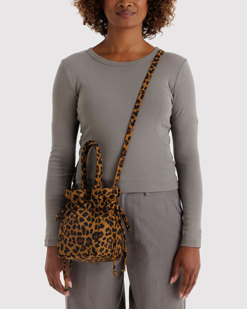 BAGGU Wholesale  Nylon Drawstring Bag - Leopard