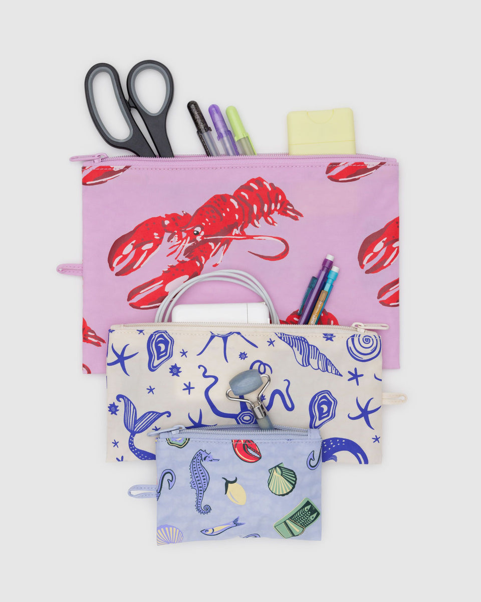BAGGU Wholesale Shop All Flat Pouch Set - Sea Creatures
