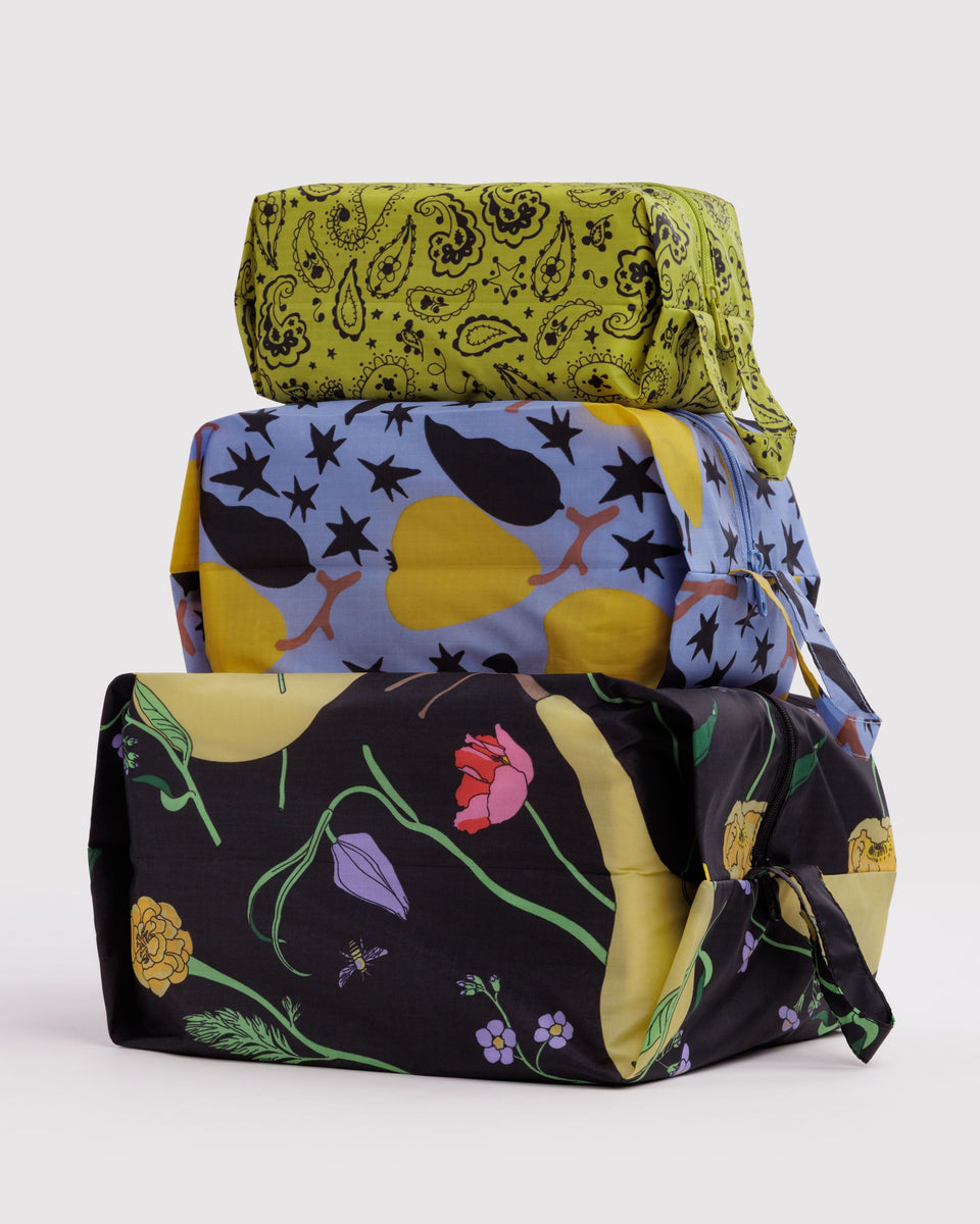 BAGGU Wholesale Nylon Pouches 3D Zip Set - Winter Orchard