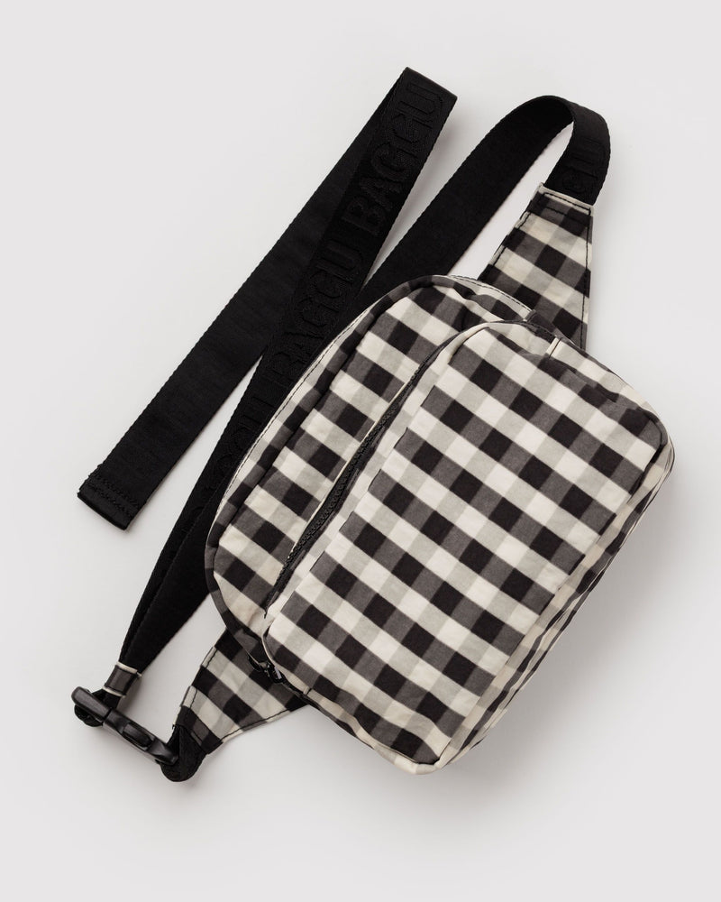 BAGGU Wholesale  Fanny Pack - Black and Cream Gingham