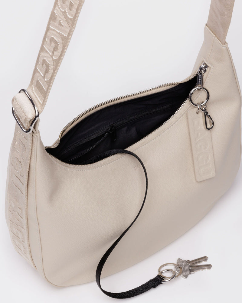 BAGGU Wholesale  Medium Recycled Leather Crescent Bag - Stone