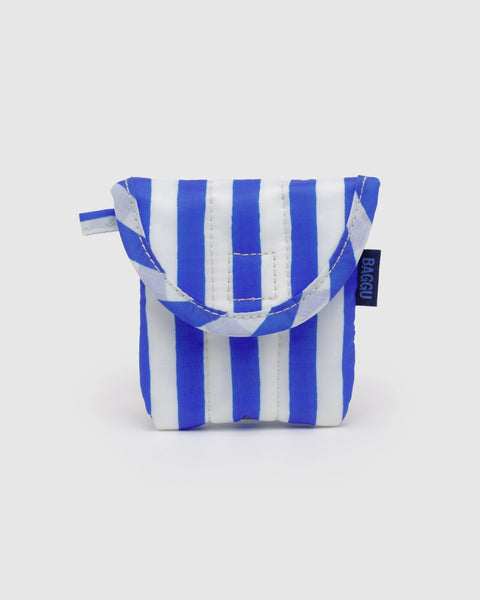 BAGGU Wholesale Shop All Puffy Earbuds Case - Blue Painted Stripe