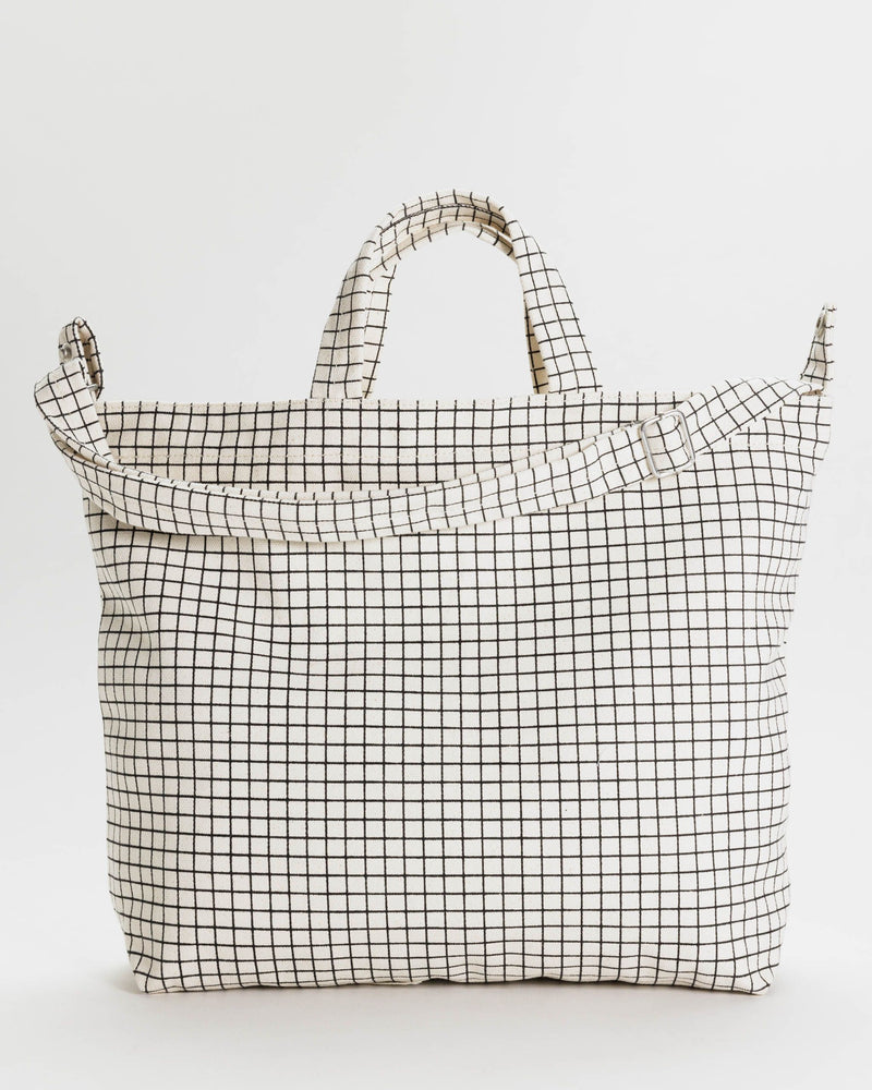 BAGGU Wholesale  Horizontal Zip Duck Bag - Natural Grid