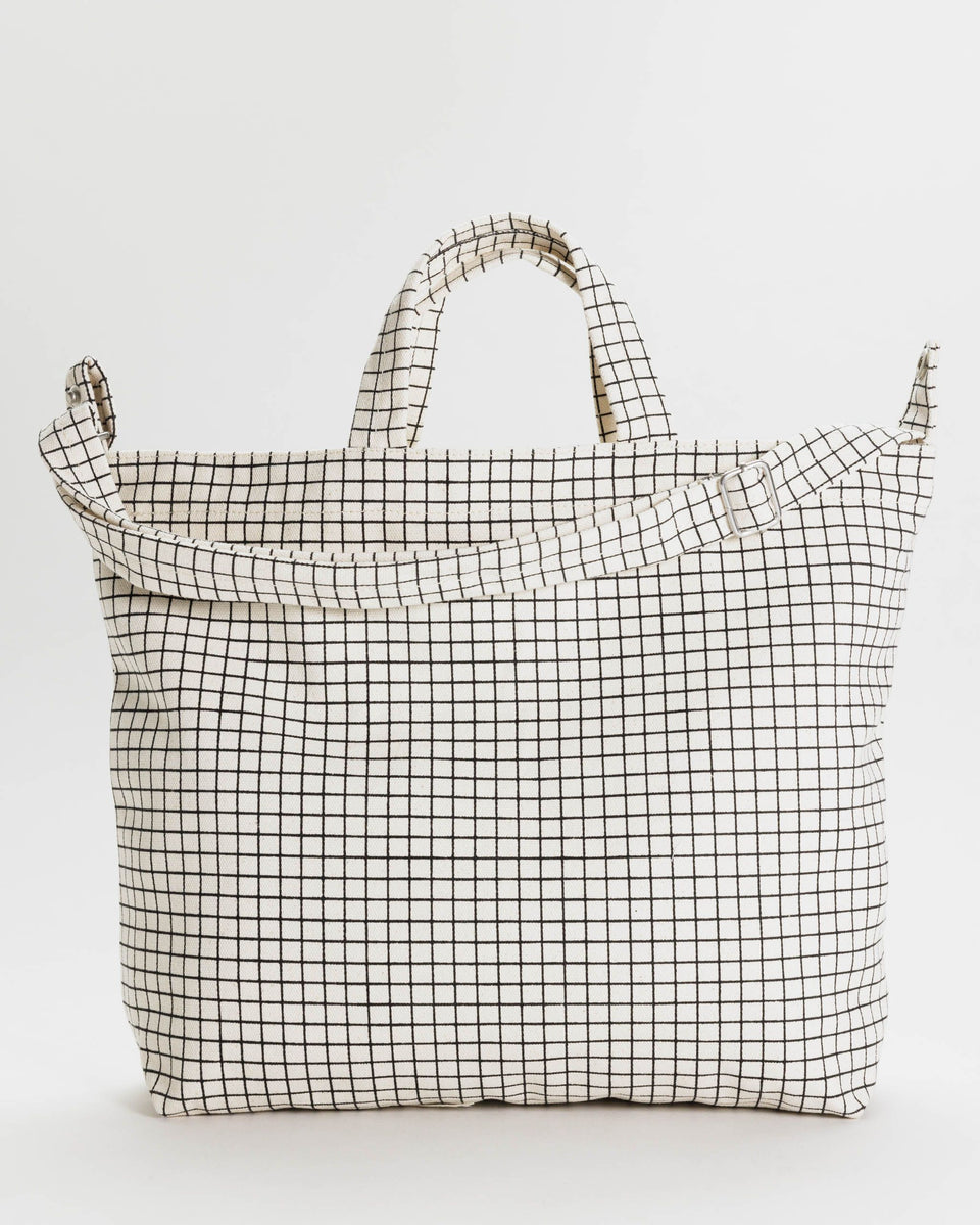 BAGGU Wholesale Core Styles Restock Horizontal Zip Duck Bag - Natural Grid