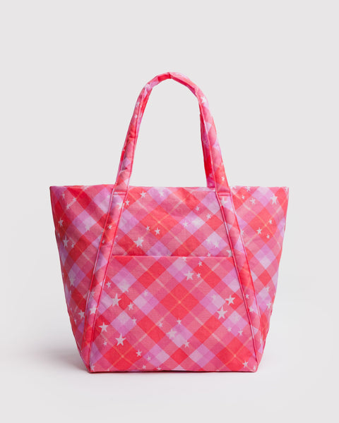 BAGGU Wholesale Totes Cloud Bag - Pink Star Plaid