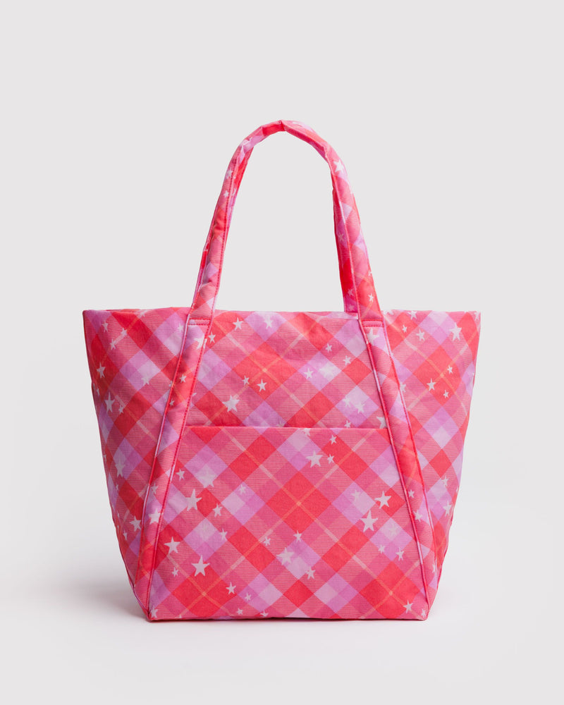 BAGGU Wholesale Shop All Cloud Bag - Pink Star Plaid