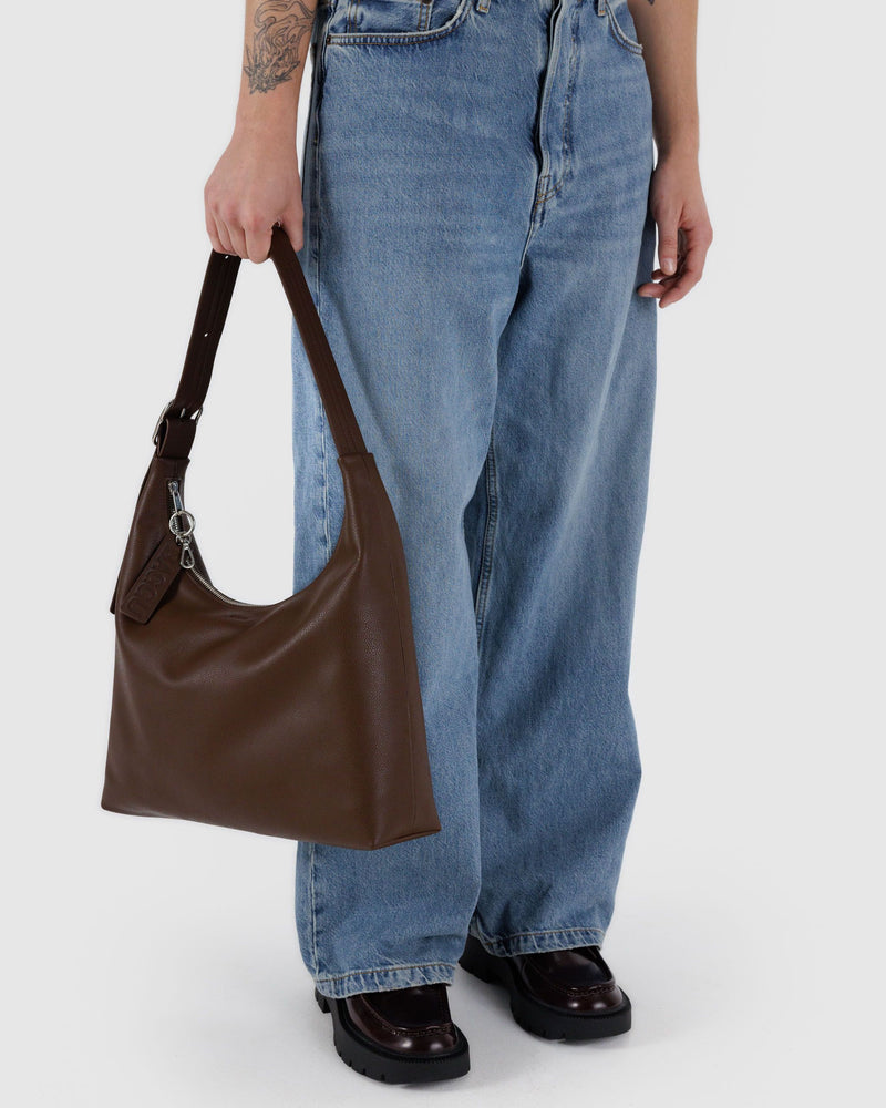 BAGGU Wholesale  Recycled Leather Shoulder Bag - Brown