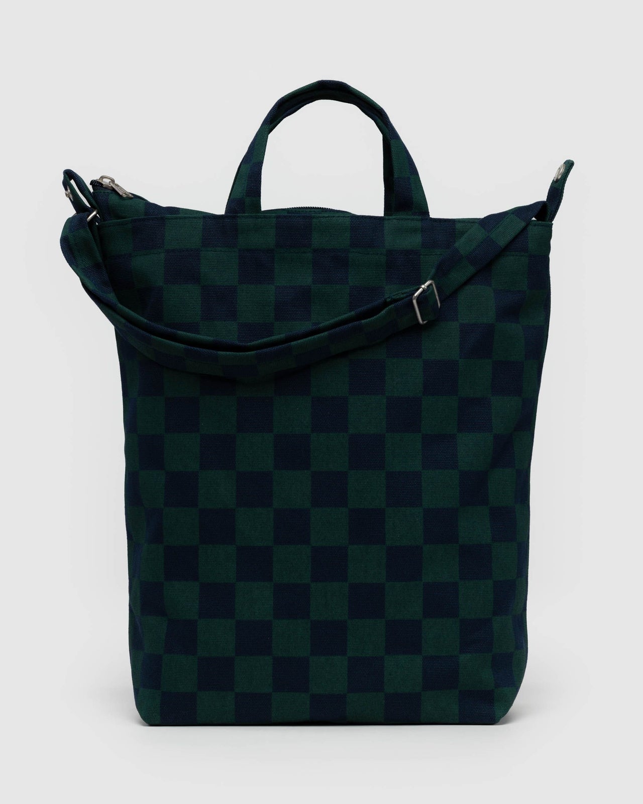 Zip Duck Bag - Navy Green Check