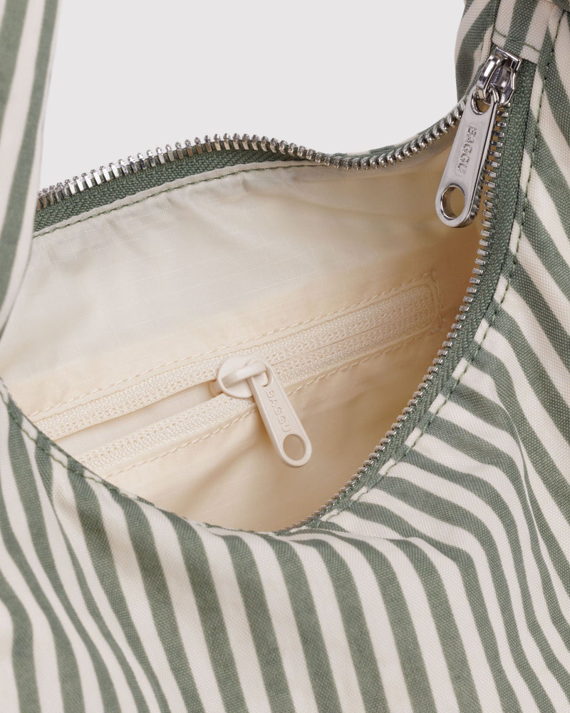 BAGGU Wholesale  Small Nylon Meringue Bag - Sage Stripe