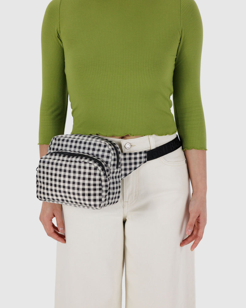 BAGGU Wholesale Cross Body Fanny Pack - Black & White Gingham