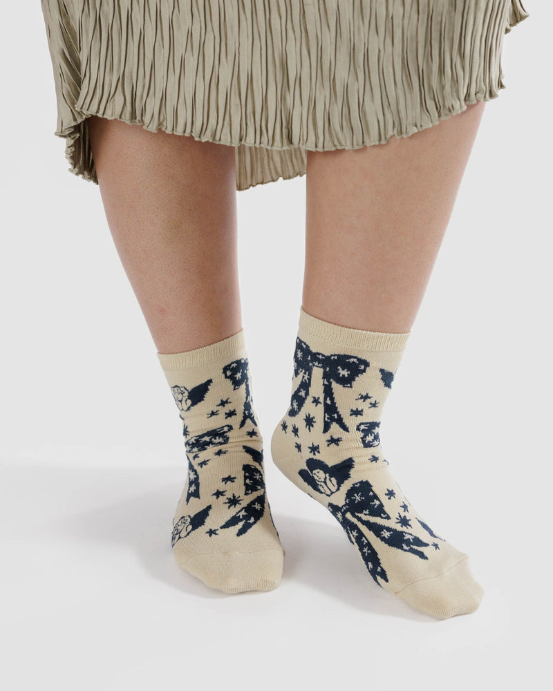 BAGGU Wholesale Socks Crew Sock - Cherub Bows