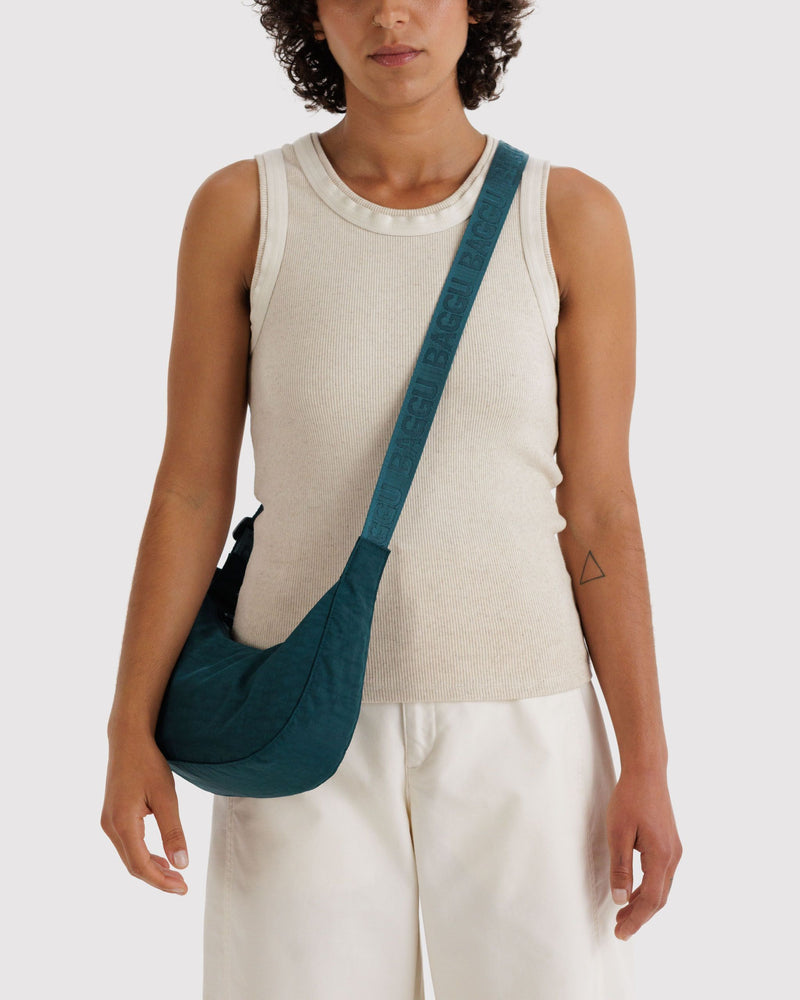 BAGGU Wholesale  Small Nylon Crescent Bag - Deep Sea